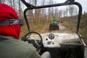 rider looking out ORV