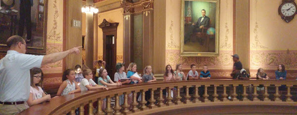 The Future Historians campers on a tour of the Capitol Building