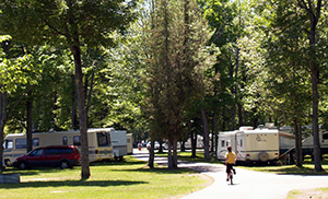 The campground at Baraga State Park is shown.