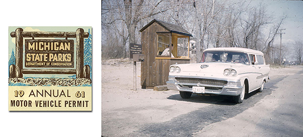 The entry booth at Holland State Park in Ottawa County is shown here as part of a promotional piece from 1961.