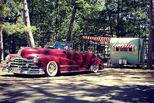 vintage trailer at Hoffmaster State Park