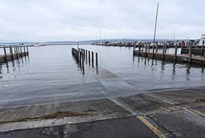 high water at boating access site