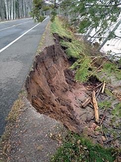 Erosion along Ontonagon County Road 107 is shown.