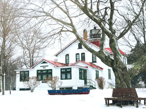 Leelanau State Park lighthouse in the winter