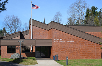 View of the exterior of the Michigan Iron Industry Museum