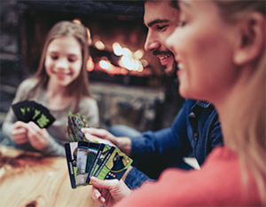 Family playing cards