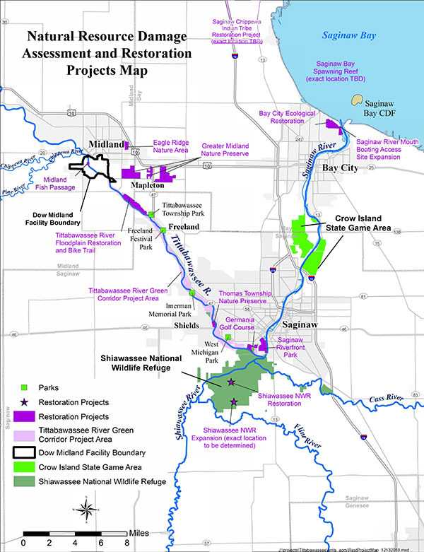 A restoration projects map is shown.