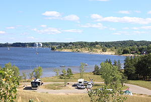 Muskegon State Park's Channel Campground with campers