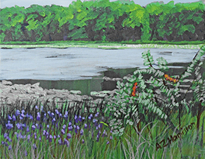 Painting of Hamilton Lake Park Pinckney
