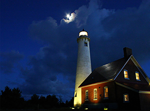 Nighttime view of Tawas Point Lighthouse