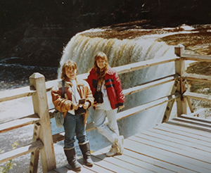 Two young girls at Tahquamenon Falls in the 1980s