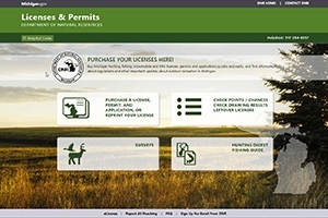 New DNR license sales system webpage screen shot