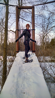 Rachel Coale, the author of this story, is shown on a snowshoe outing.