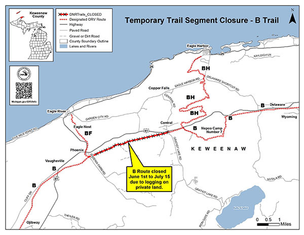 ORV Trail Section To Close Temporarily In Keweenaw County