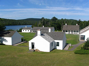 Historic Fort Wilkins with Lake Fanny Hoe in the background