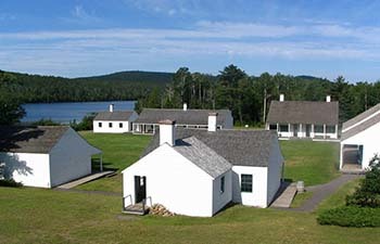 Historic Fort Wilkins with Lake Fanny Hoe in the background