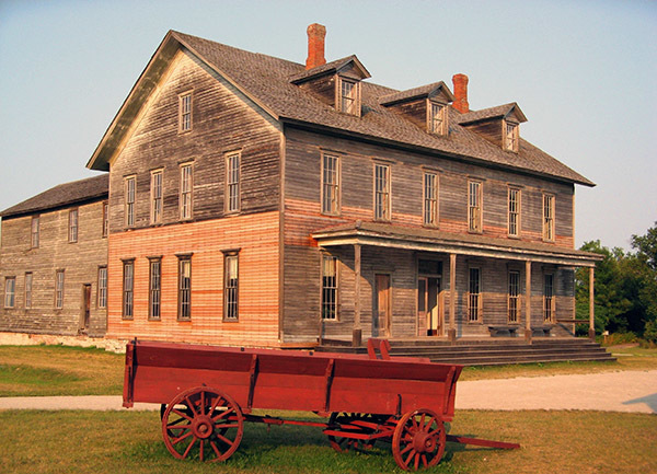 The hotel at Fayette Historic State Park in Delta County is shown.