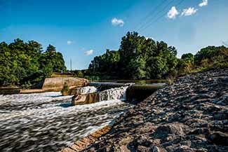 Another view of the Trowbridge Dam as project work begins.