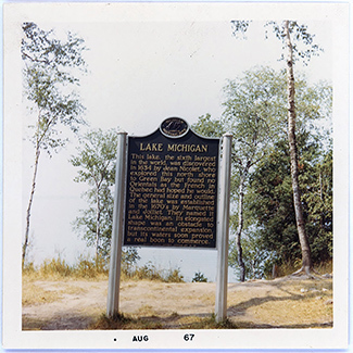 A photo from 1967 shows the Michigan Historical Marker from the story.
