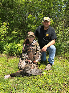 Joe Robison and his daughter, Sidney pose with Sidney’s spring turkey