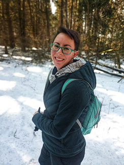 Rachel Coale, author of this story, is shown out for a walk after a late-fall snowfall.