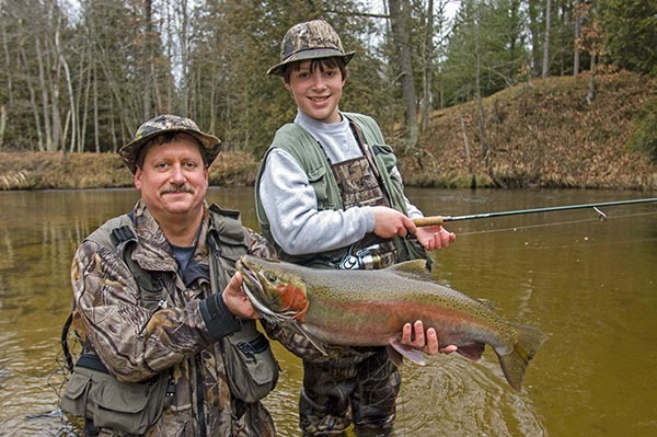 Craig and Hayden Gosen are pictured with a steelhead catch in 2007.