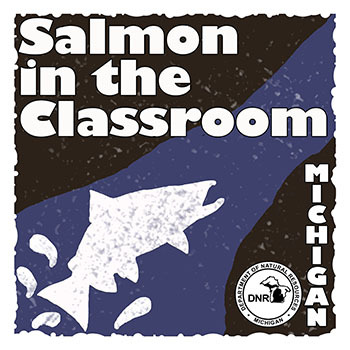 Salmon in the Classroom Michigan graphic with DNR logo