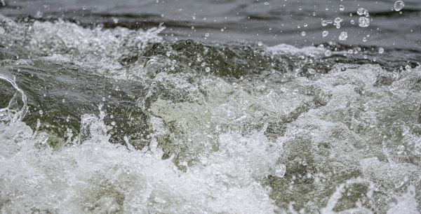 Closeup of a splashing Lake Superior wave