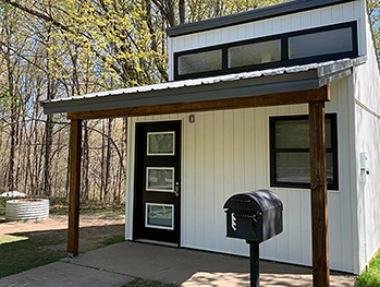 A lodging facility is show from Ionia State Park.
