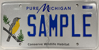 sample Kirtland's warbler license plate