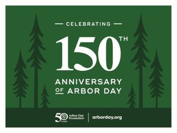 Arbor Day 150th anniversary banner with logo