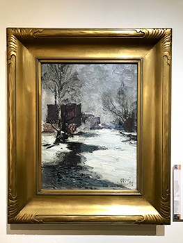 A gas works image painted by the artist is shown.