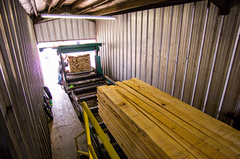 Finished lumber is shown after being processed from trees grown in Michigan.