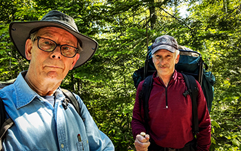 Tom Larson and his brother, Dan, photographed on a search of the area in June 2022.