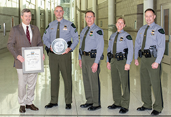 Gunnar Klarr, Shikar Safari International Club, Michigan DNR conservation officers Cpl. Mike Hearn, Chief Dave Shaw, Capt. Jen Wolf, Lt. Tom Wanless