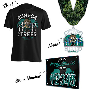 5K shirt, medal and bib number