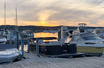 boats docked harbor