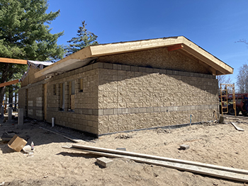 brick building under construction