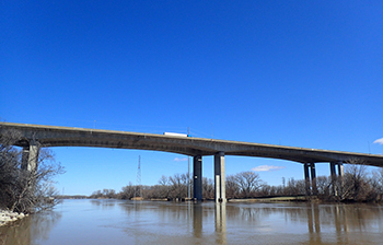 The Zilwaukee Bridge is shown in Lower Michigan.