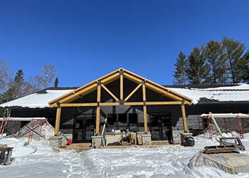 new construction with wood beams