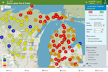 fire danger map