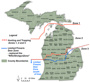 map of Michigan divided into sections