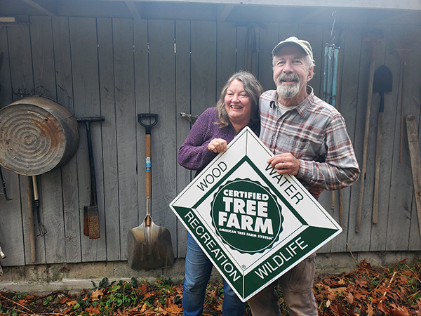 Patrice and Bill Bobier are shown on their farm in Oceana County.