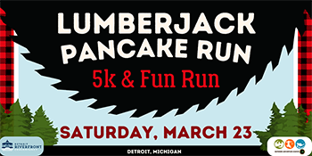 Lumberjack 5K logo with black and red design elements