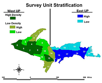 wolf survey unit density stratification map