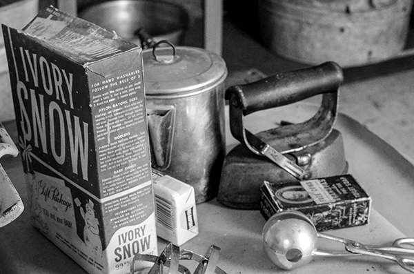 A collection of antique items is pictured from Lime Island State Recreation Area.