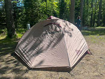 The now sturdy tent put up by DNR staffers is shown.