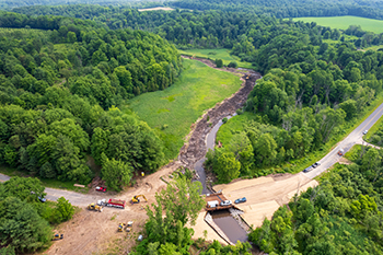 A Fisheries Habitat Grant funded the removal of Marshville Dam and the restoration of Stony Creek in Newaygo County, Michigan.