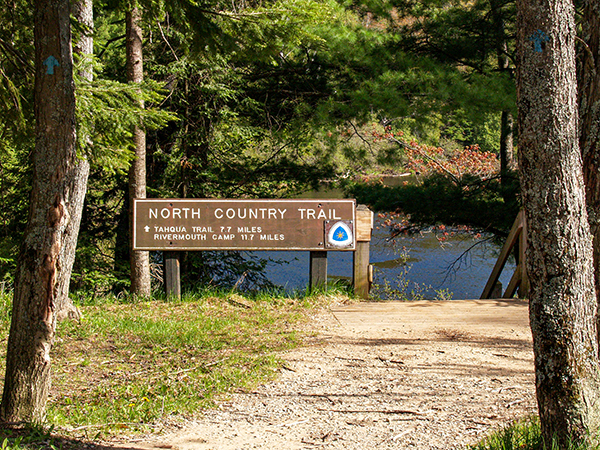 The trail is shown near a big bend in the Tahquamenon River in Luce County.