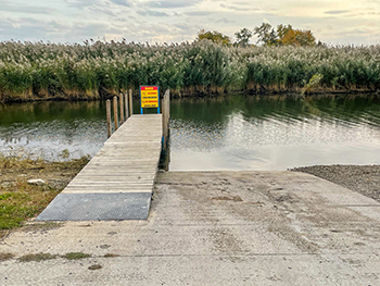 The boating access site is shown prior to the latest construction project.